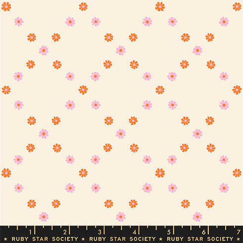 Best Day Ever Diamond Flowers in Posy Orange RS0107 12 - Ruby Star Society Sold by the Half Yard
